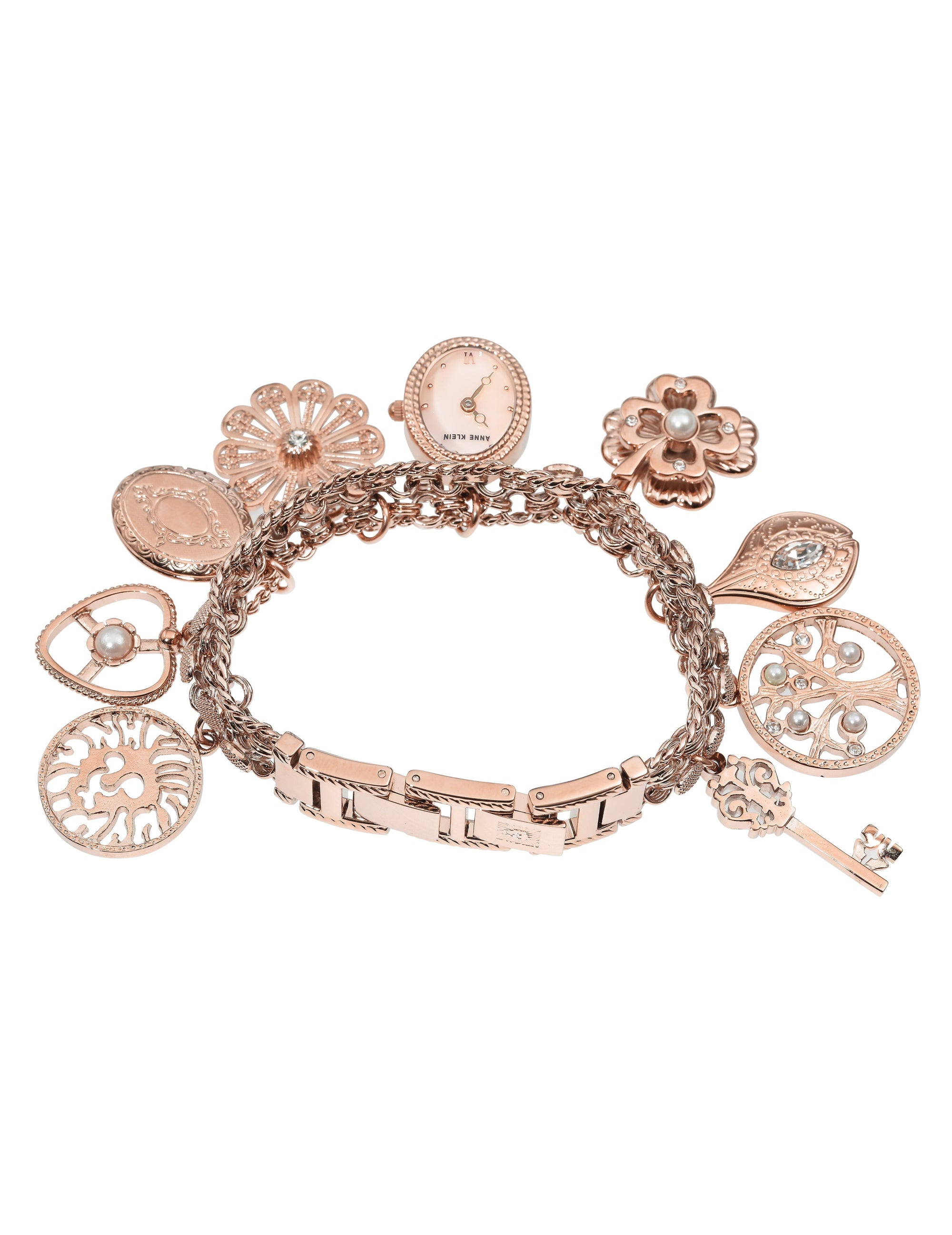 Anne Klein Charm Bracelet Watch with Legacy Design