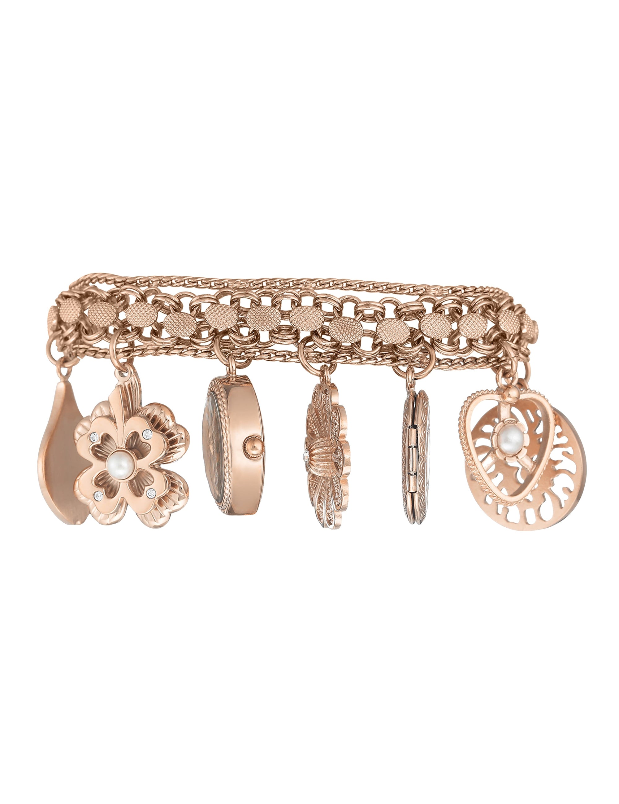 Anne Klein Charm Bracelet Watch with Legacy Design