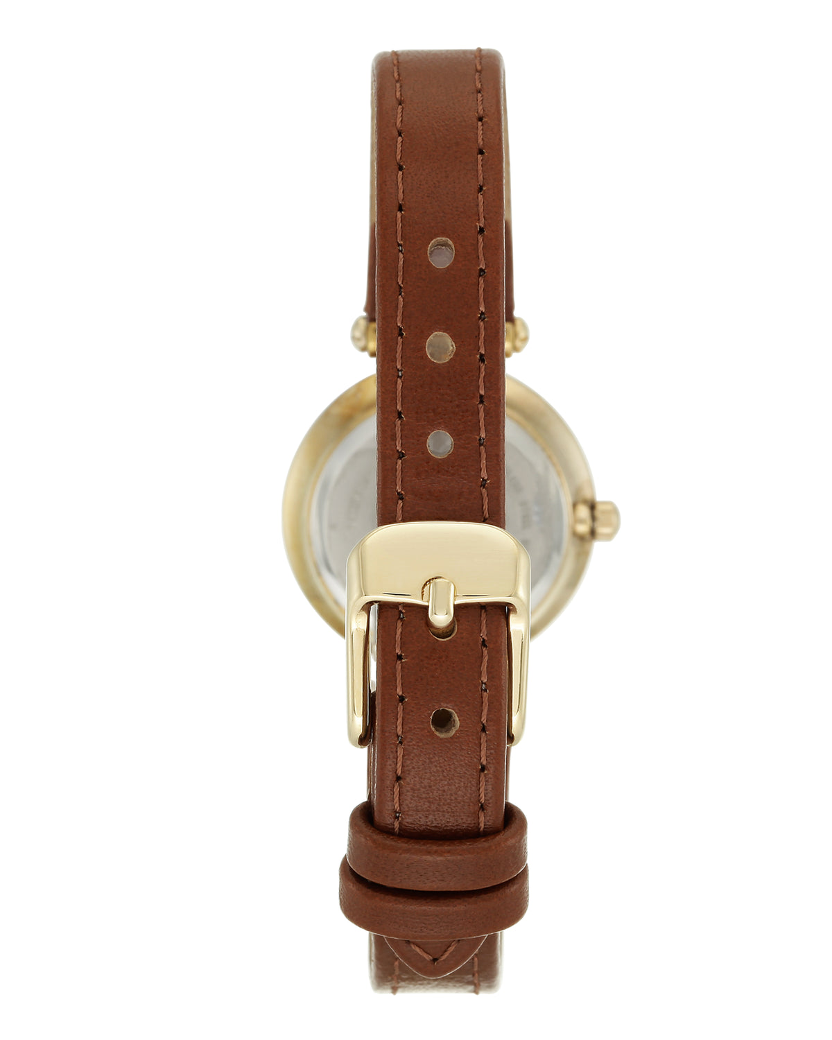 Classic Round-Face Leather Strap Watch