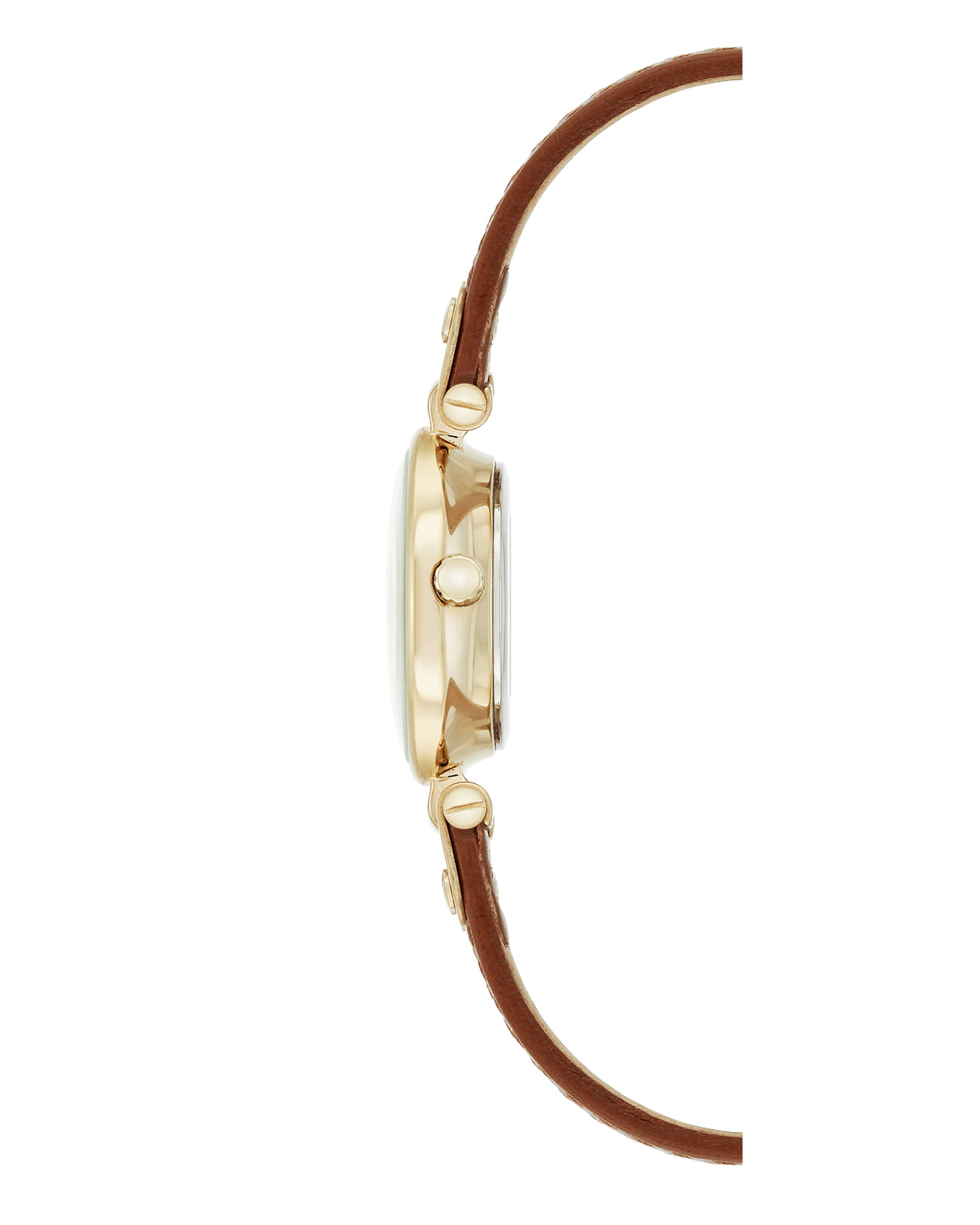 Classic Round-Face Leather Strap Watch