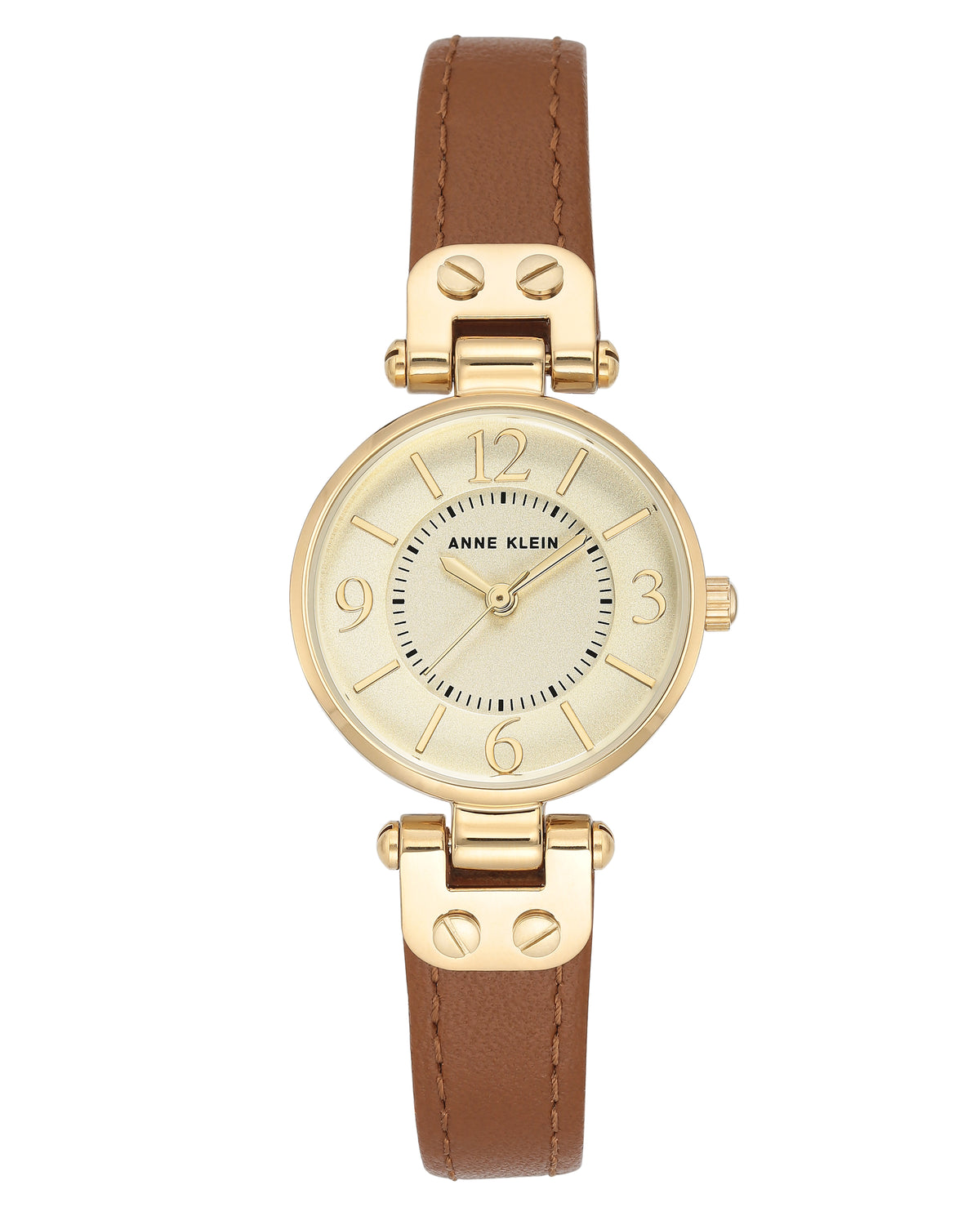 Classic Round-Face Leather Strap Watch