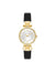 Anne Klein Black/ Gold-Tone Essential Leather Strap Watch