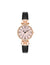 Anne Klein Black/Pink/Rose Gold-Tone Essential Leather Strap Watch