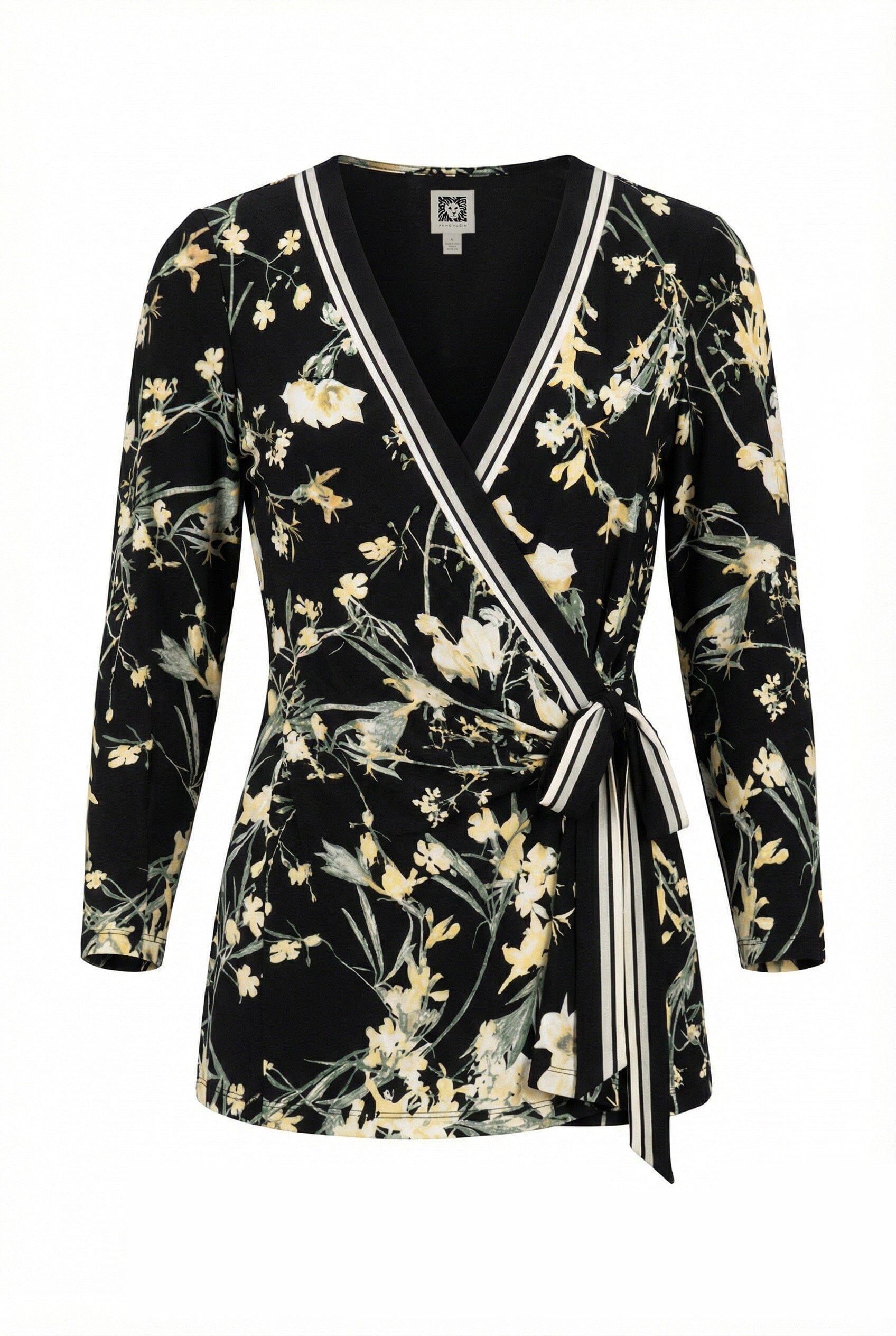 Anne Klein Floral Wrap Tie Top