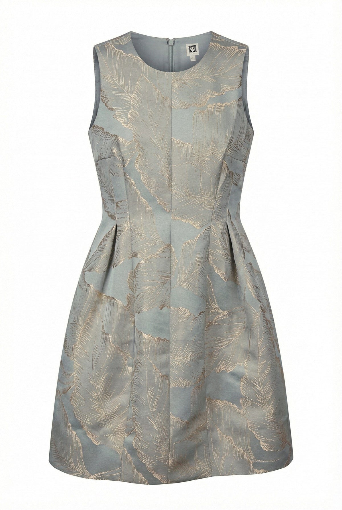 Anne Klein Seamed Satin Fit And Flare Dress With Pleats