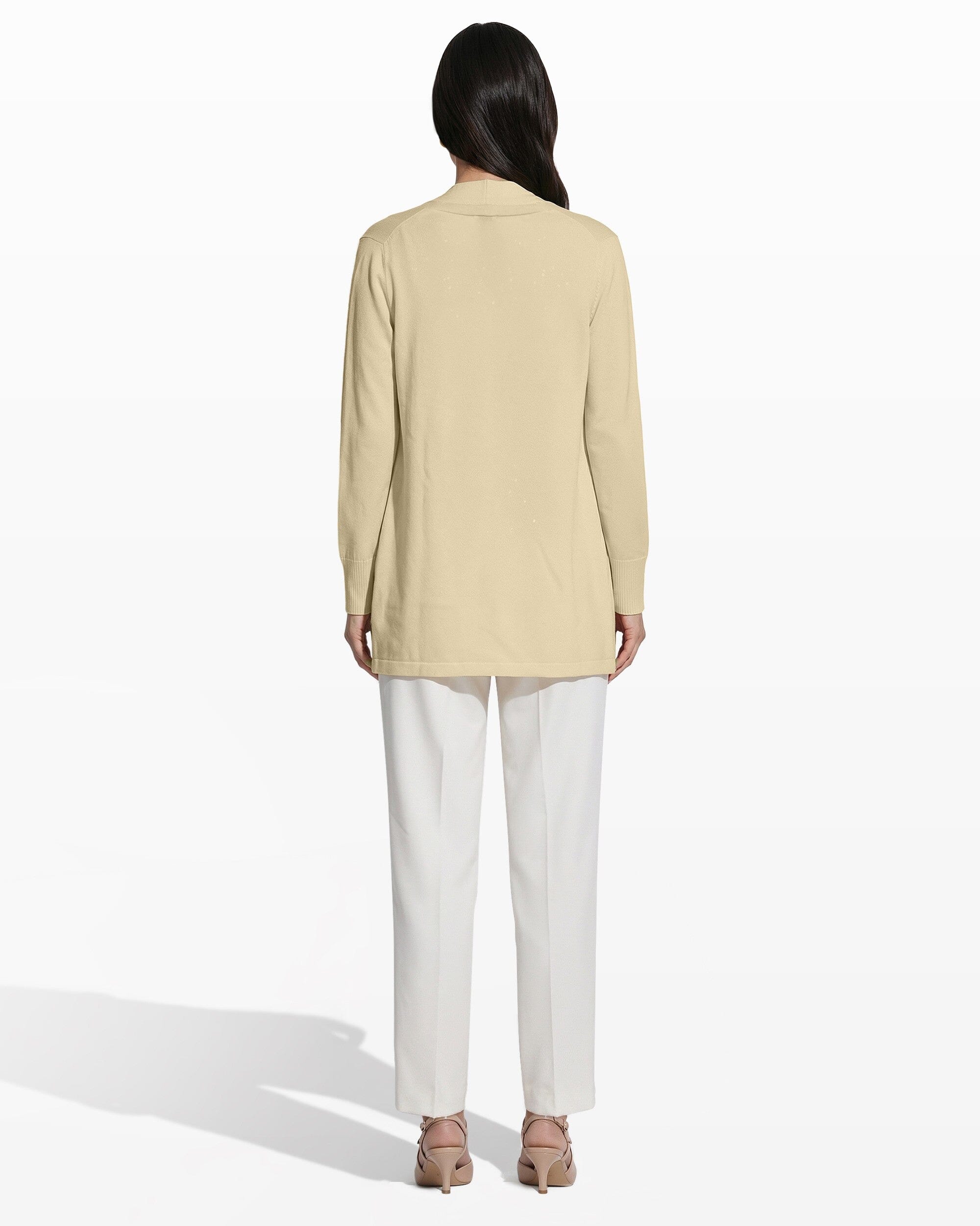 Anne Klein Kissing Front Long Sleeve Cardigan with Pockets