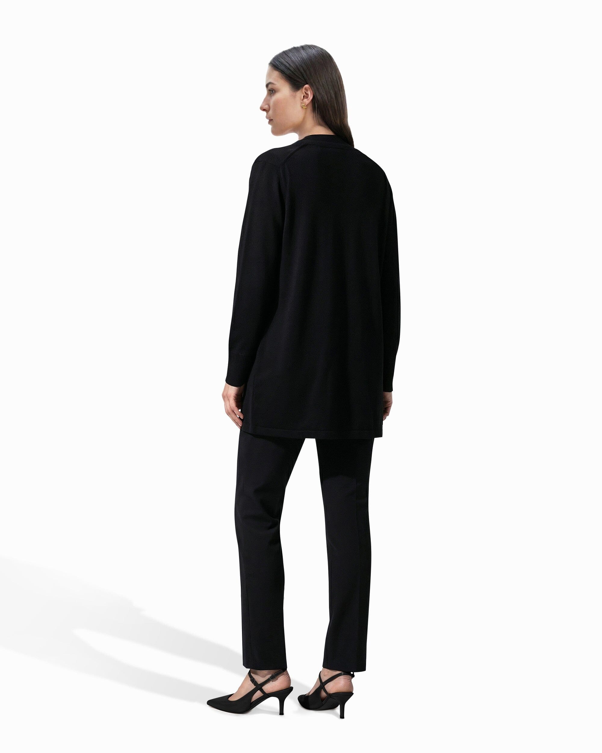 Anne Klein Kissing Front Long Sleeve Cardigan with Pockets