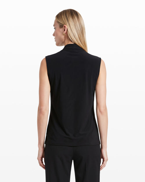 Anne Klein V-Neck Triple Pleat Top