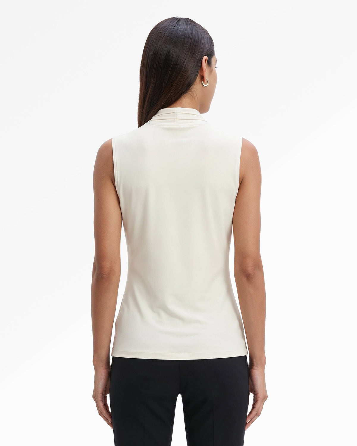 Anne Klein V-Neck Triple Pleat Top