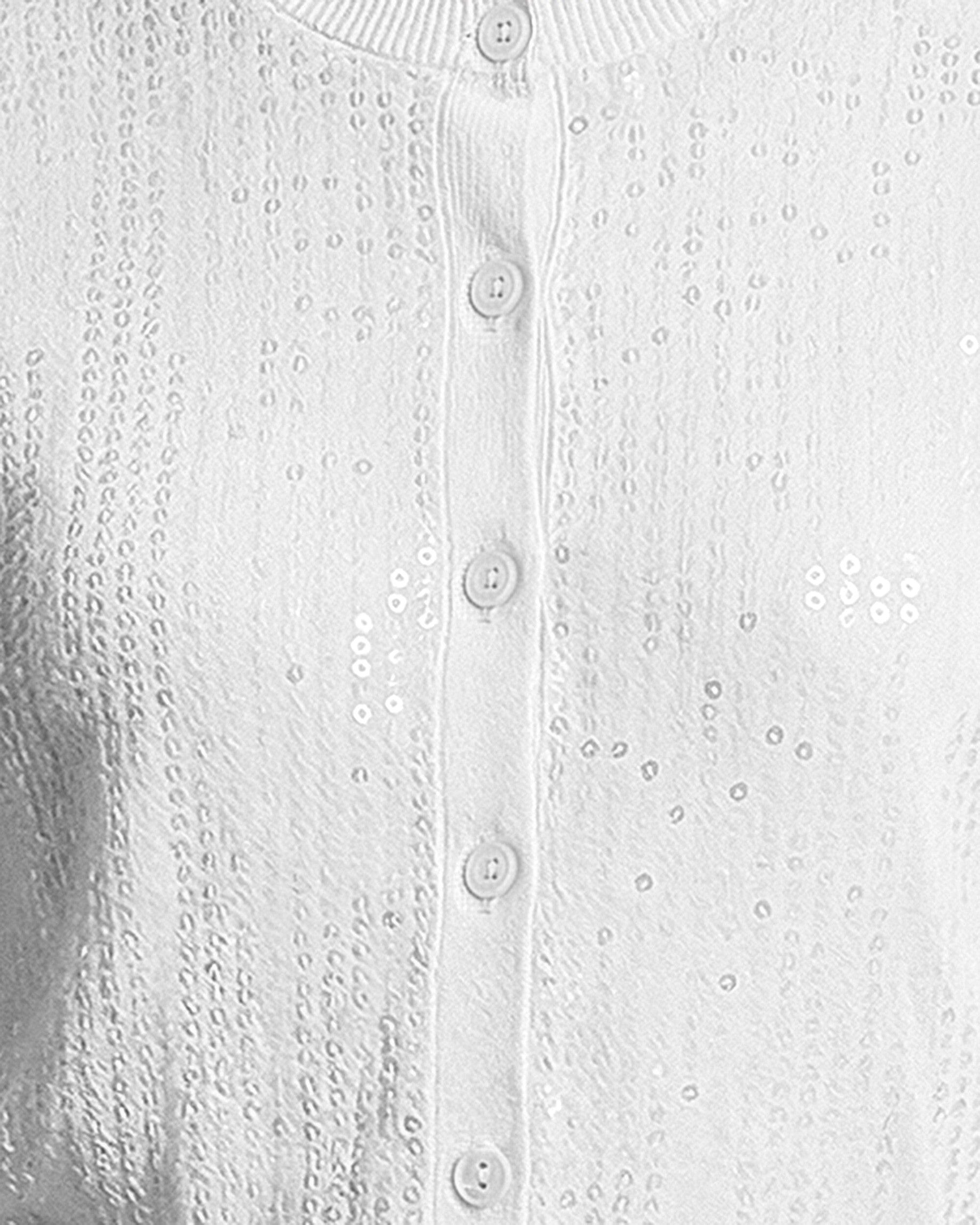 Crew Neck Knit Cardigan with Sequins Clothing Kasper