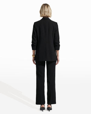 Scrunch Sleeve Unlined Open Front Jacket Clothing Kasper