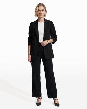 Scrunch Sleeve Unlined Open Front Jacket Clothing Kasper