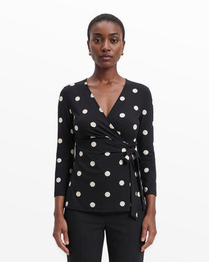 Anne Klein Printed Faux Wrap Top