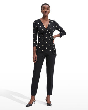 Anne Klein Printed Faux Wrap Top