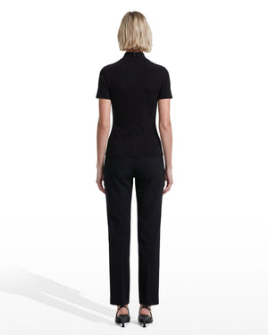 Anne Klein Short Sleeve Mock Neck Knit Top