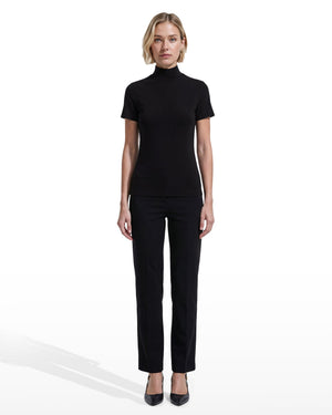 Anne Klein Short Sleeve Mock Neck Knit Top