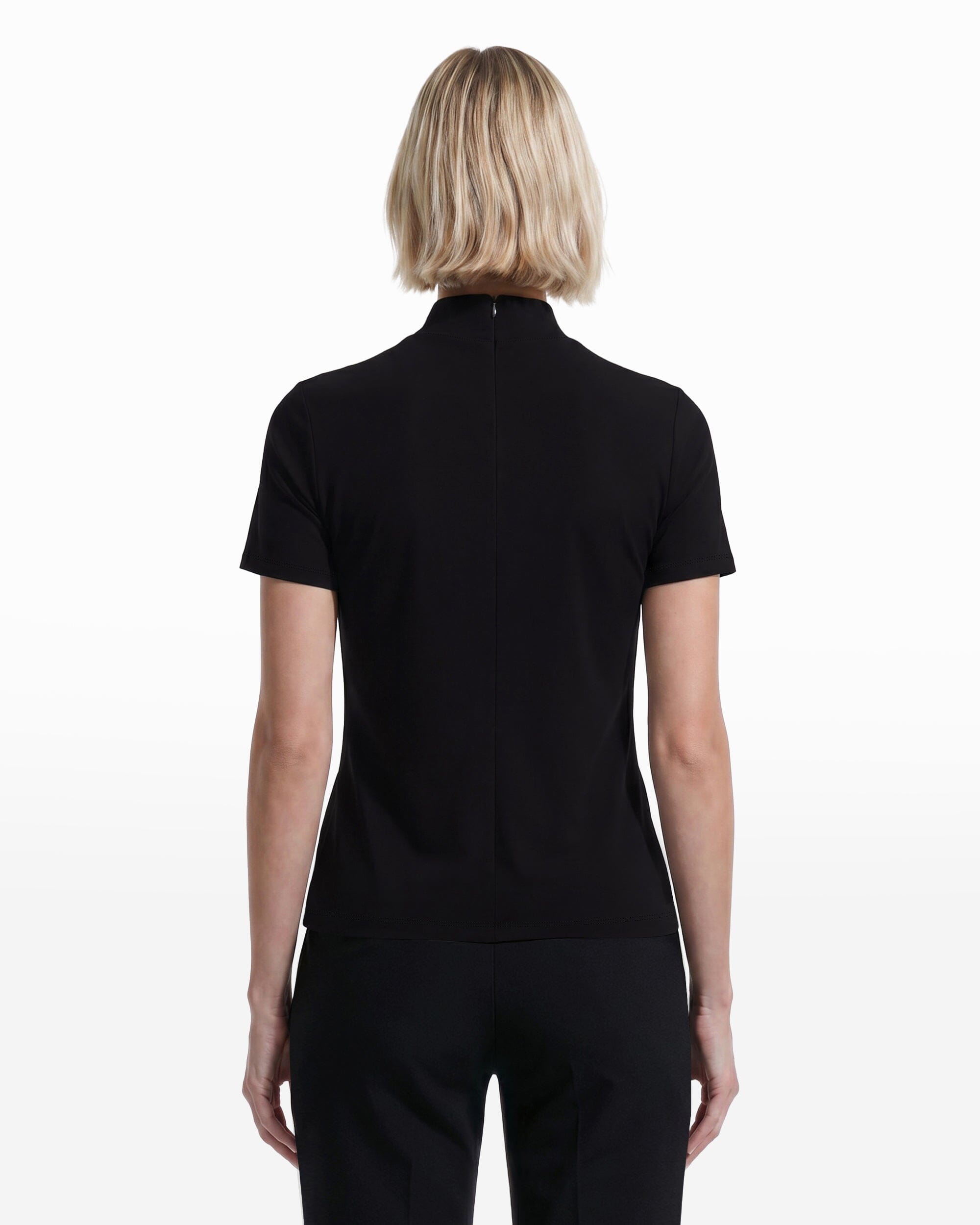 Anne Klein Short Sleeve Mock Neck Knit Top