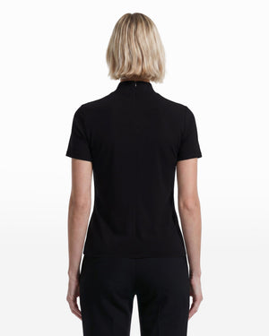Anne Klein Short Sleeve Mock Neck Knit Top