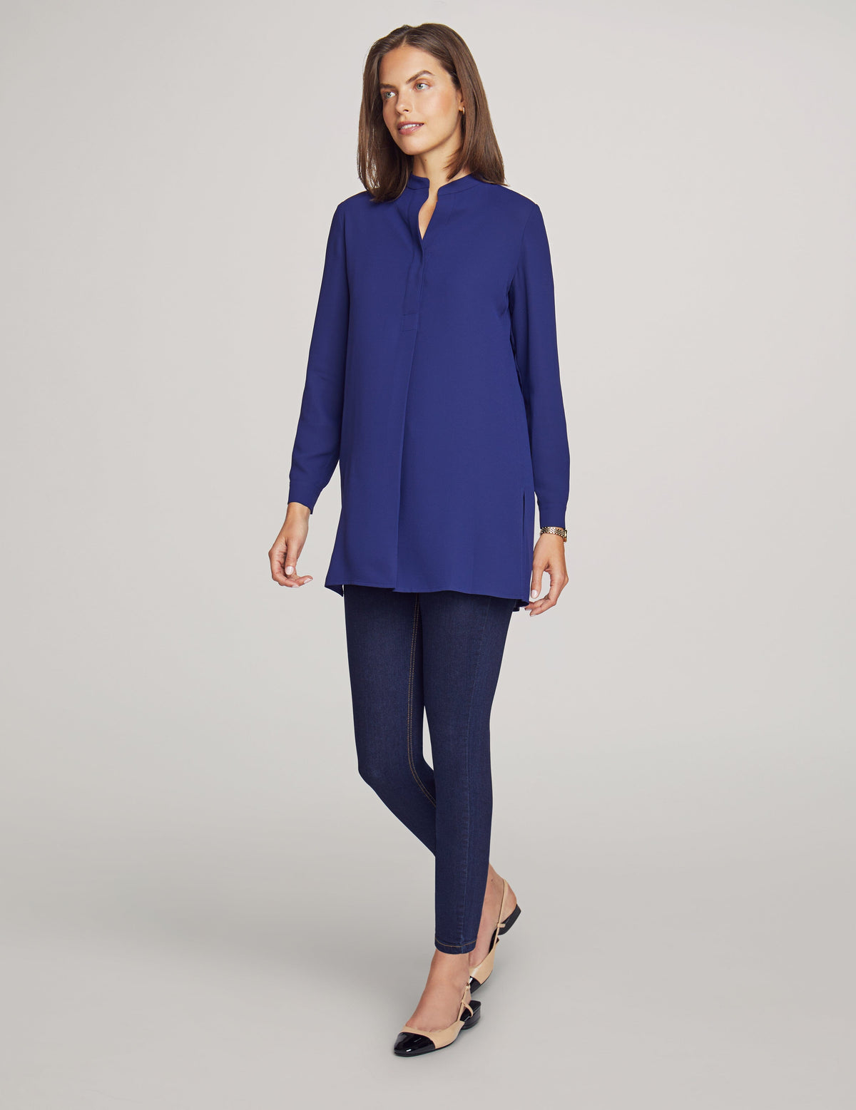 Anne Klein Distant Mountain Petite Long Length Tunic- Sale