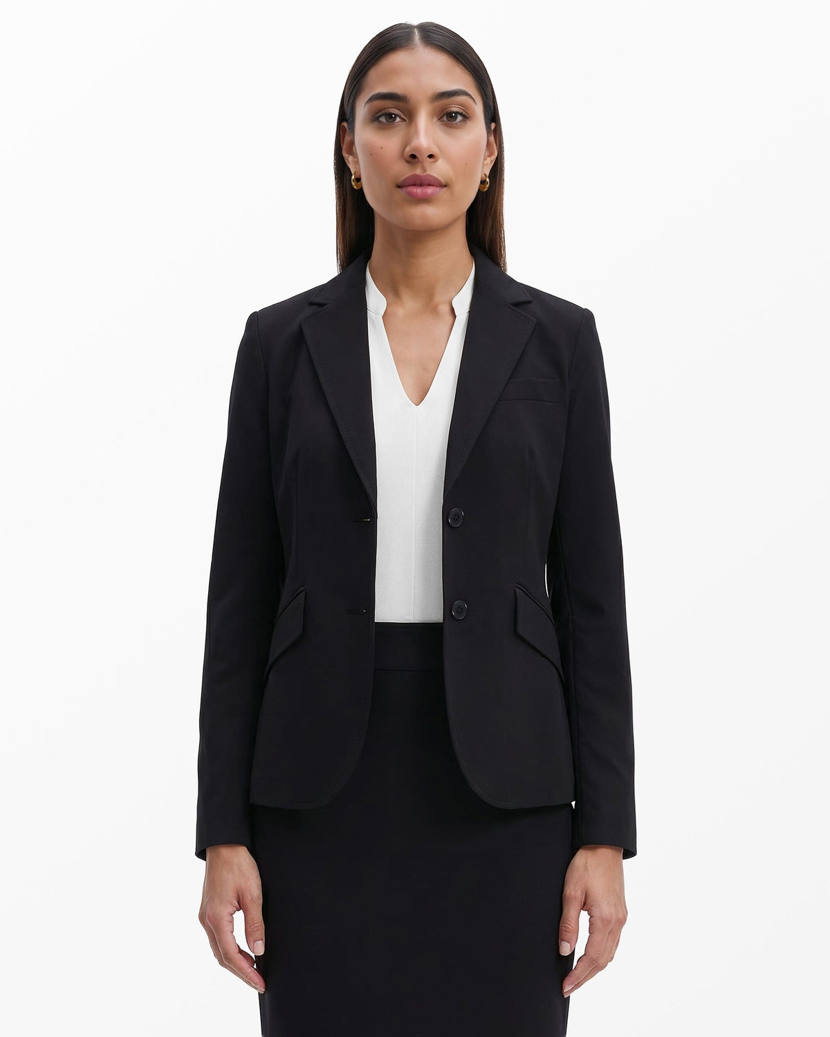 Anne Klein Notch Collar 2 Button Jacket