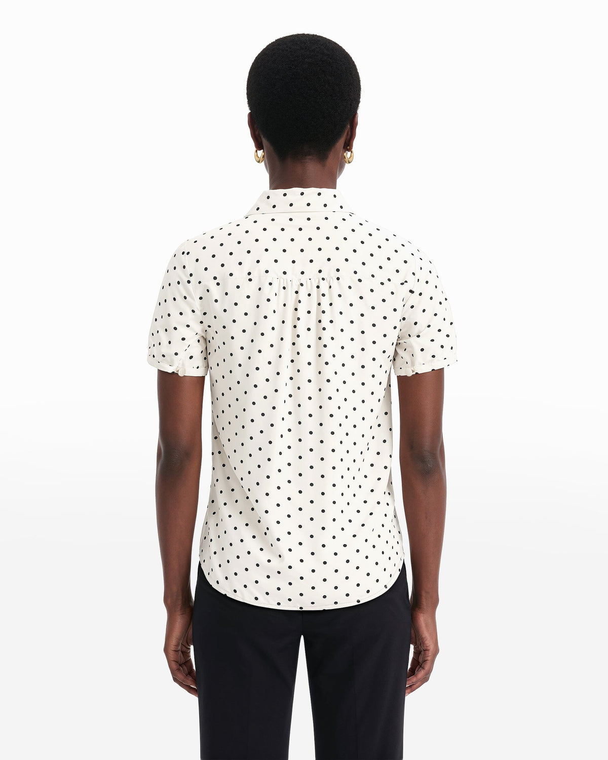 Anne Klein Button Down Blouse With Cap Sleeve