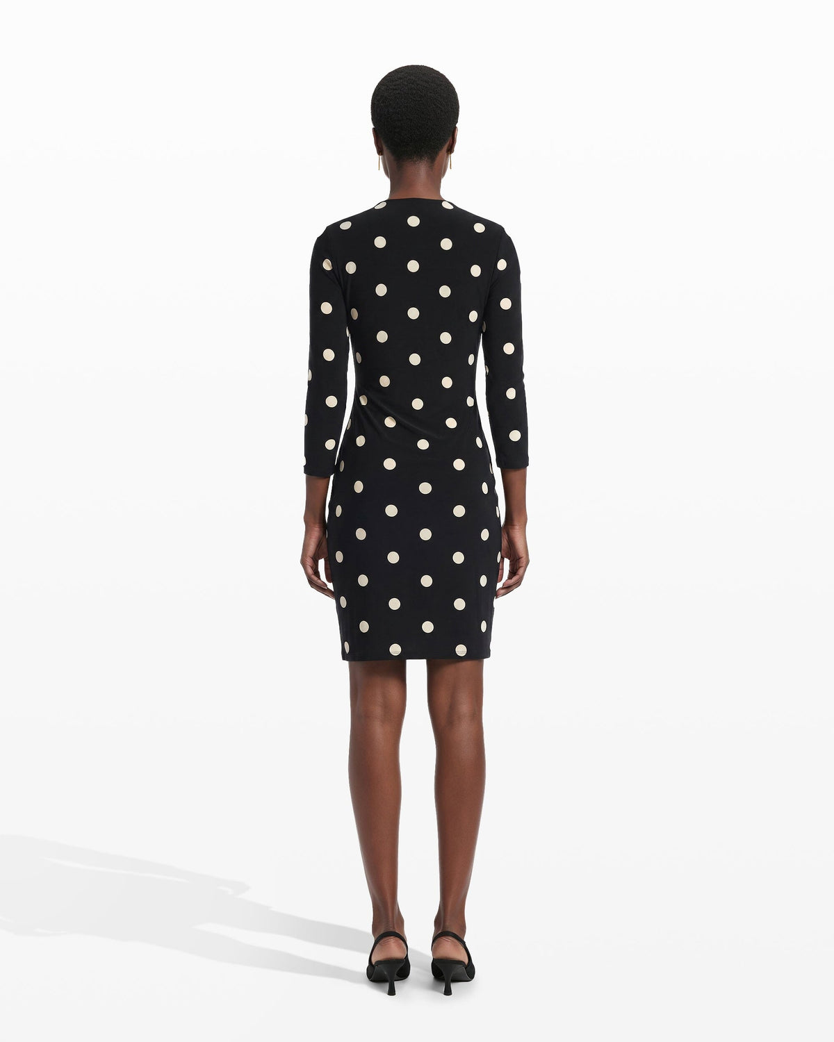Anne Klein Dot Print Faux Wrap Dress