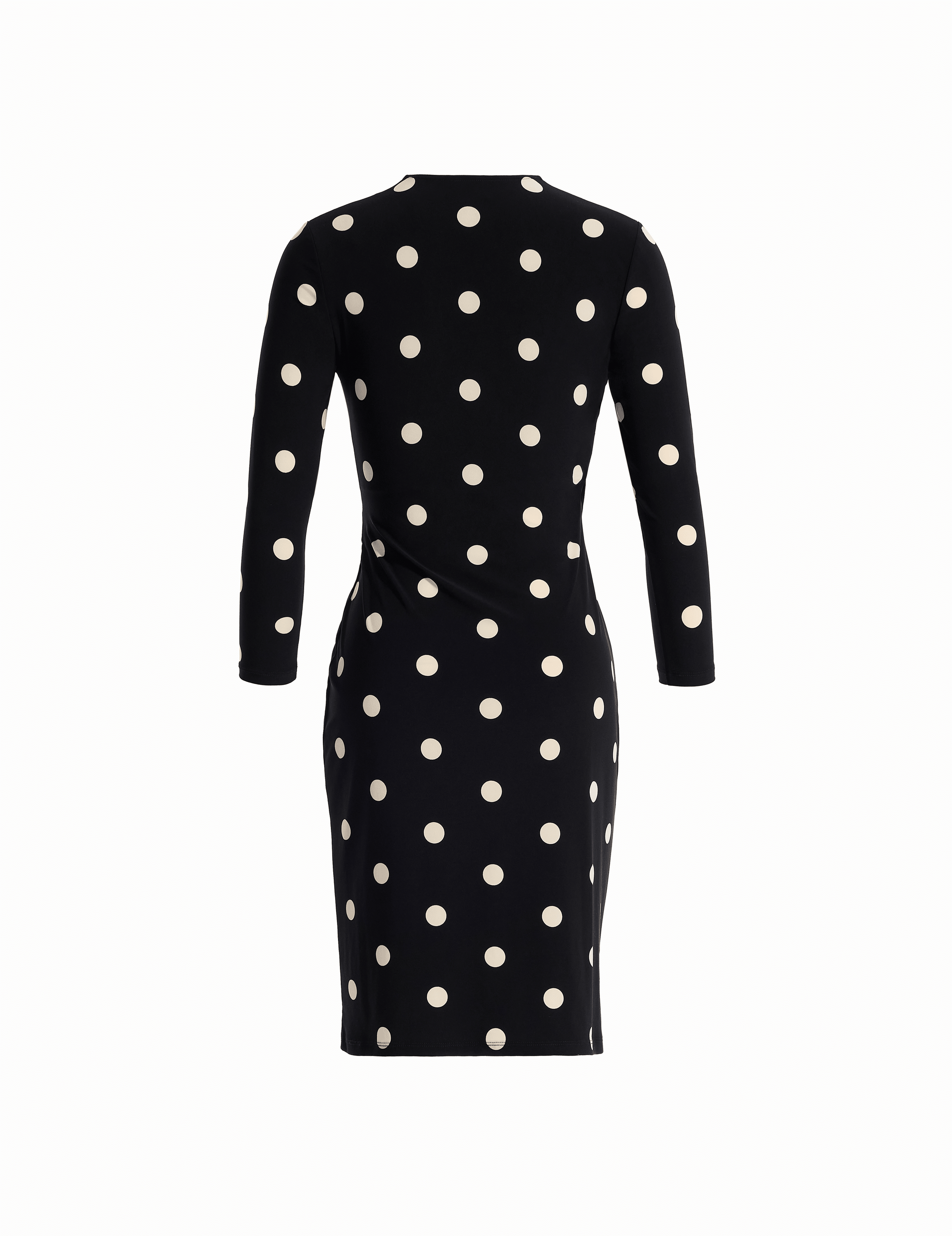 Dot Print Faux Wrap Dress | Anne Klein Anne Black/Anne White / M Dot Print Faux Wrap Dress | Anne Klein Anne Black/Anne White / M