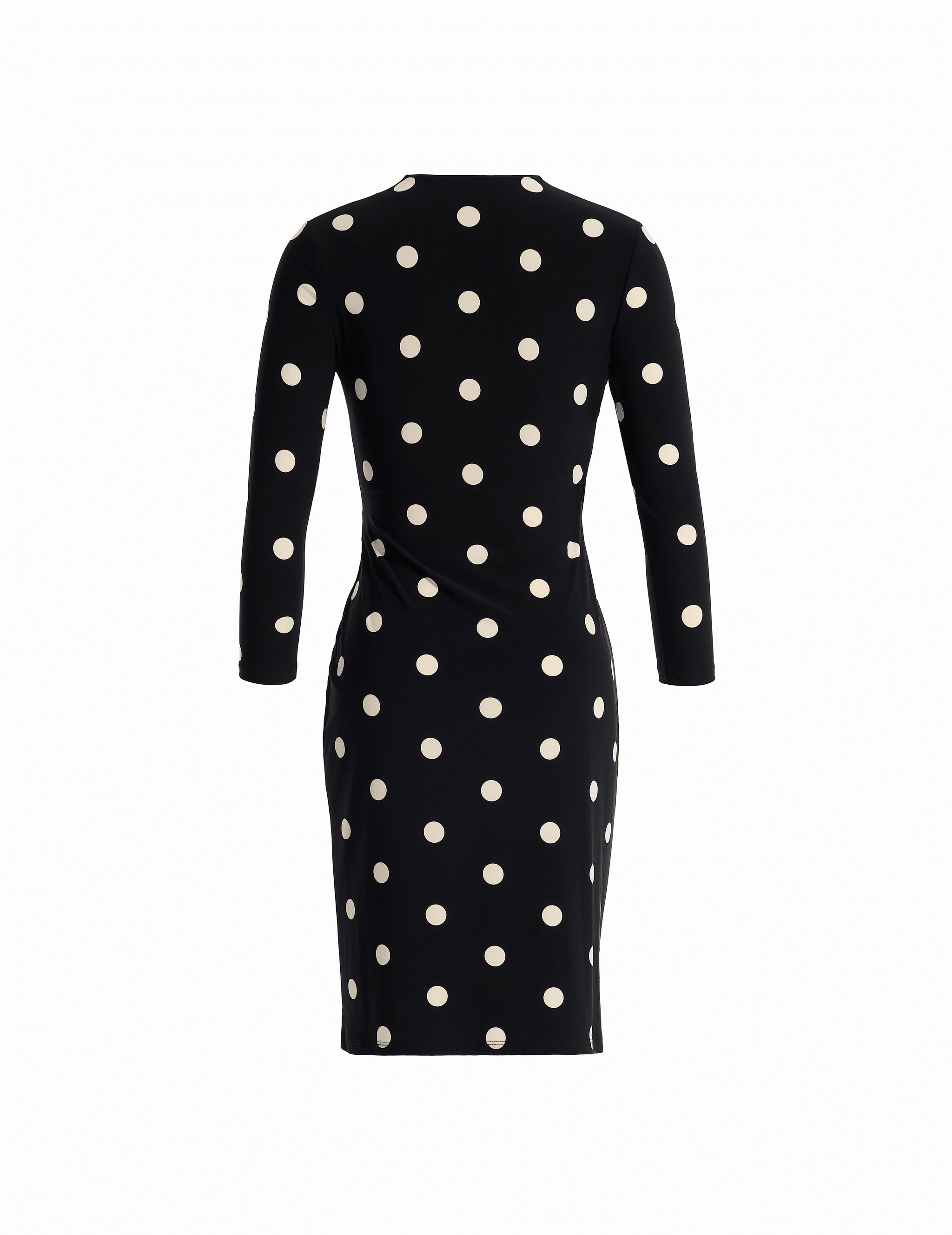 Dot Print Faux Wrap Dress | Anne Klein Anne Black/Anne White / M Dot Print Faux Wrap Dress | Anne Klein Anne Black/Anne White / M