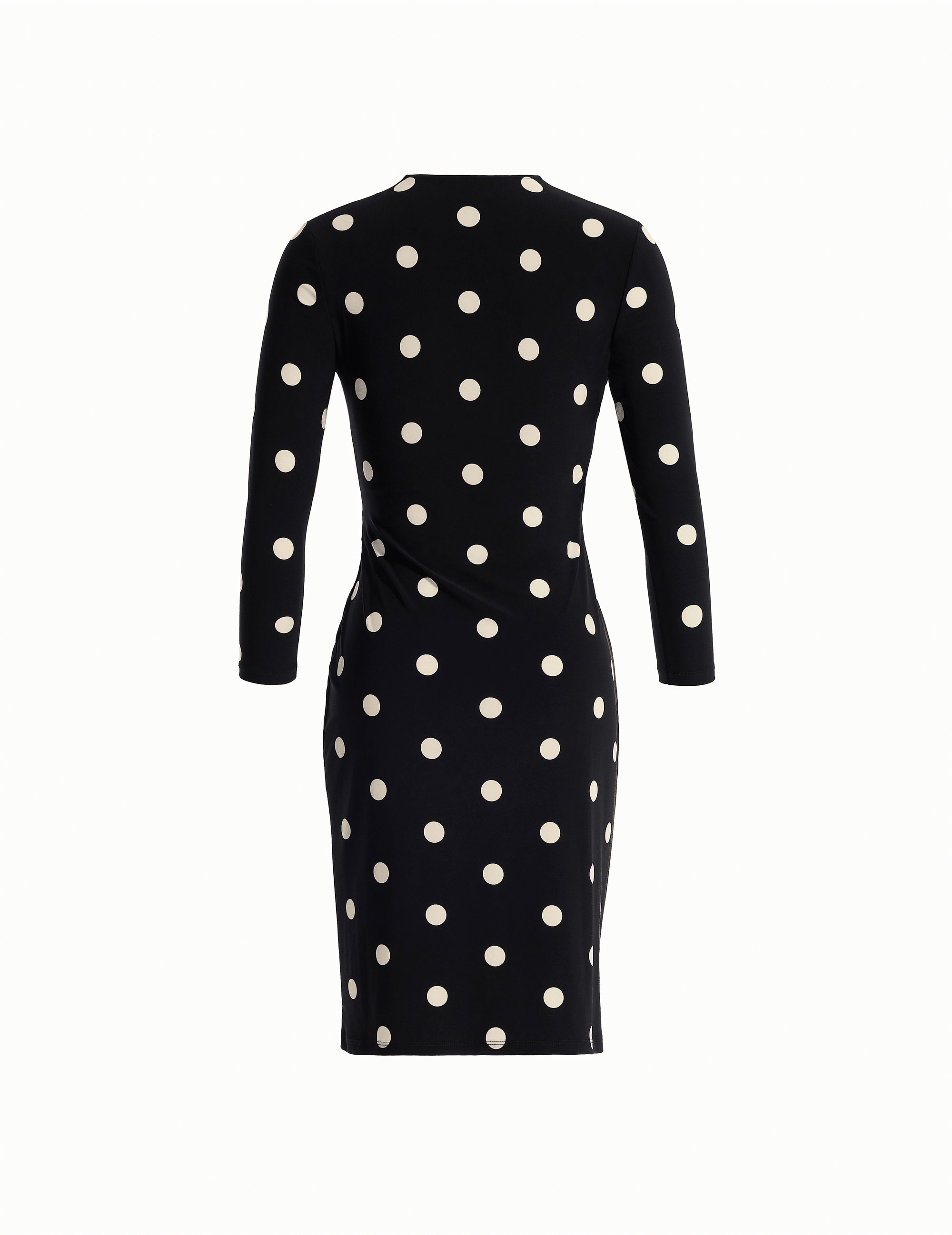 Anne Klein Polka Dot Bracelet Sleeve Wrap Dress Anne Black/Anne White