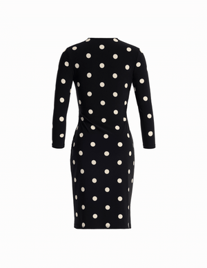 Anne Klein Petite Dot Print Faux Wrap Dress
