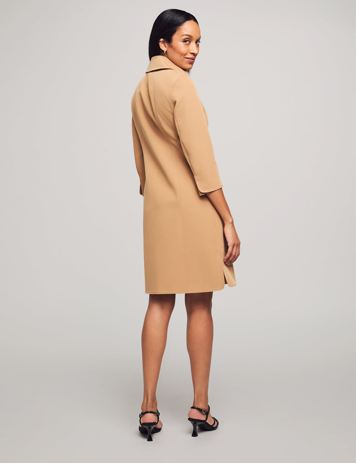 Anne Klein  Anne Stretch Wide Collar Kissing Coat- Clearance