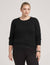 Anne Klein Anne Black Plus Size Cotton Cashmere Puff Sleeve With Crew Neck- Sale