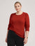 Anne Klein  Plus Size Cotton Cashmere Puff Sleeve With Crew Neck- Clearance