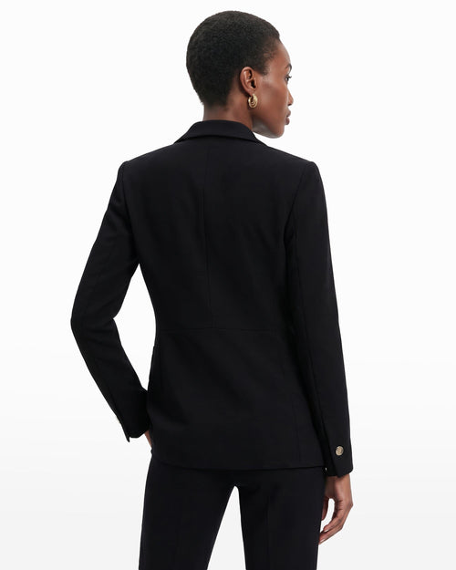 Anne Klein Faux Double Breasted Blazer With Patch Pockets