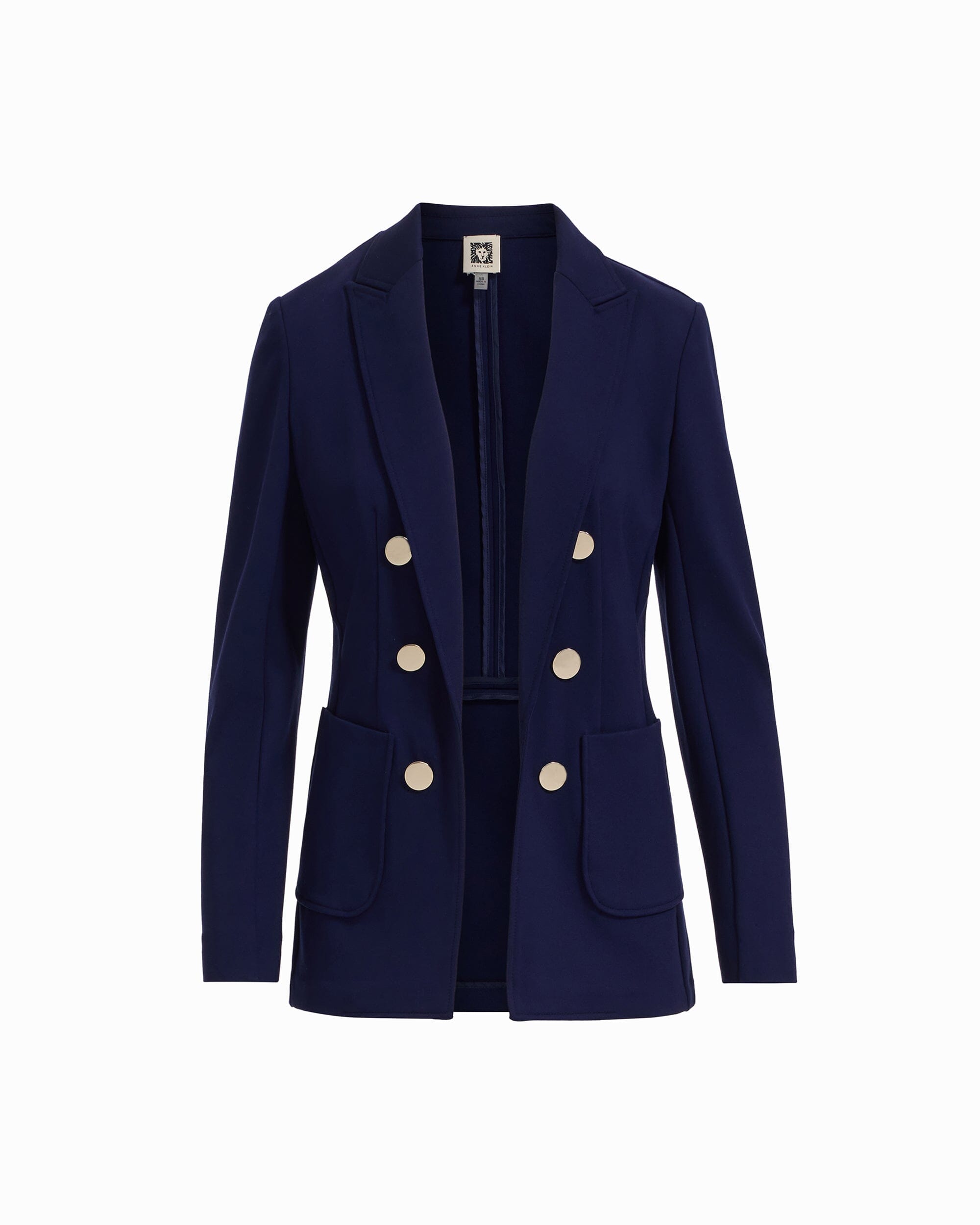 Anne Klein DISTANT MOUNTAIN Petite Faux Double Breasted Jacket With Patch Pockets