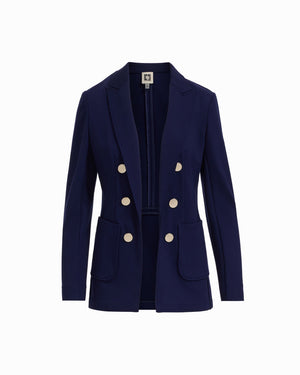 Anne Klein DISTANT MOUNTAIN Petite Faux Double Breasted Jacket With Patch Pockets