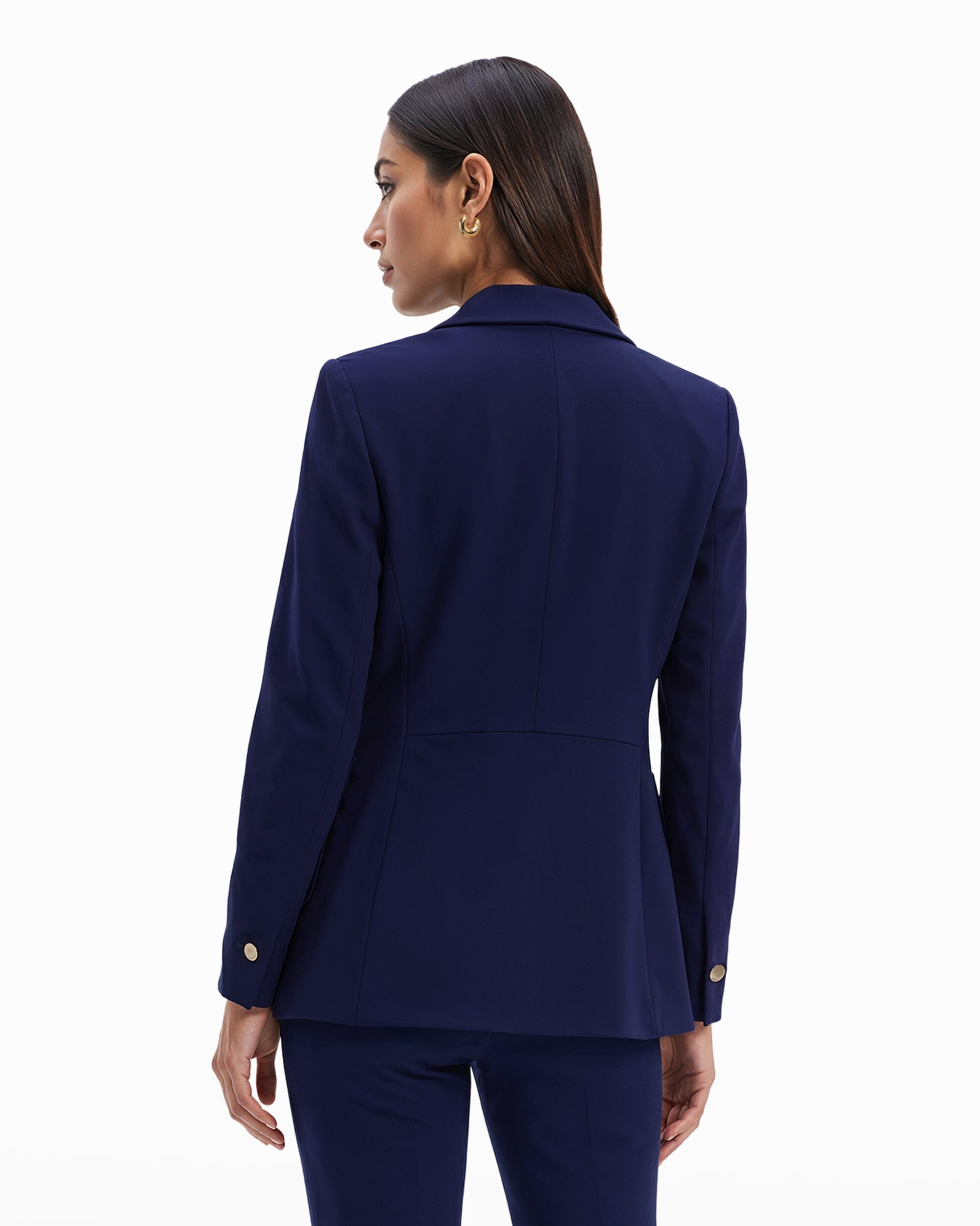 Anne Klein Compression Collection Faux Double Breasted Blazer With Patch Pockets