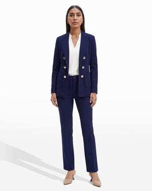 Anne Klein Compression Collection Faux Double Breasted Blazer With Patch Pockets