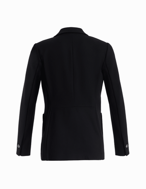 Faux Mini Double Breasted Blazer With Patch Pockets Clothing Kasper