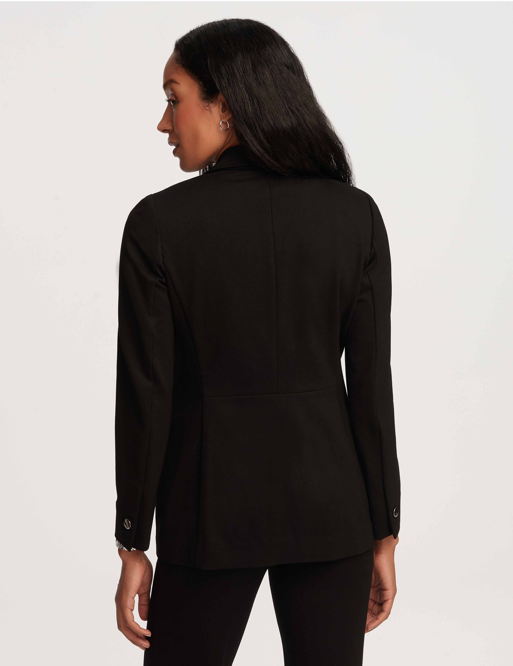 Anne Klein Plus Compression Faux Double Breasted Jacket