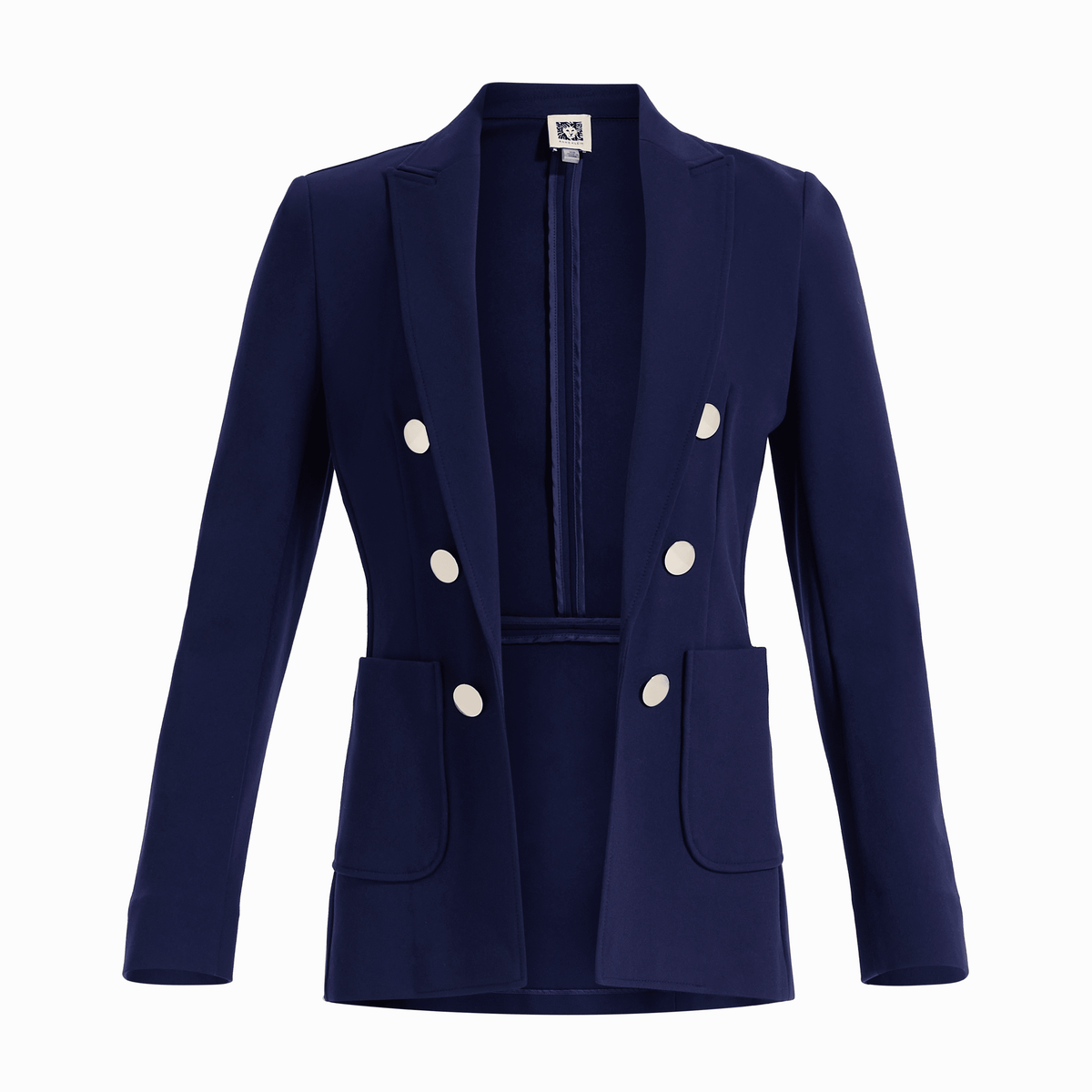 Faux Double Breasted Blazer with Patch Pockets | Anne Klein