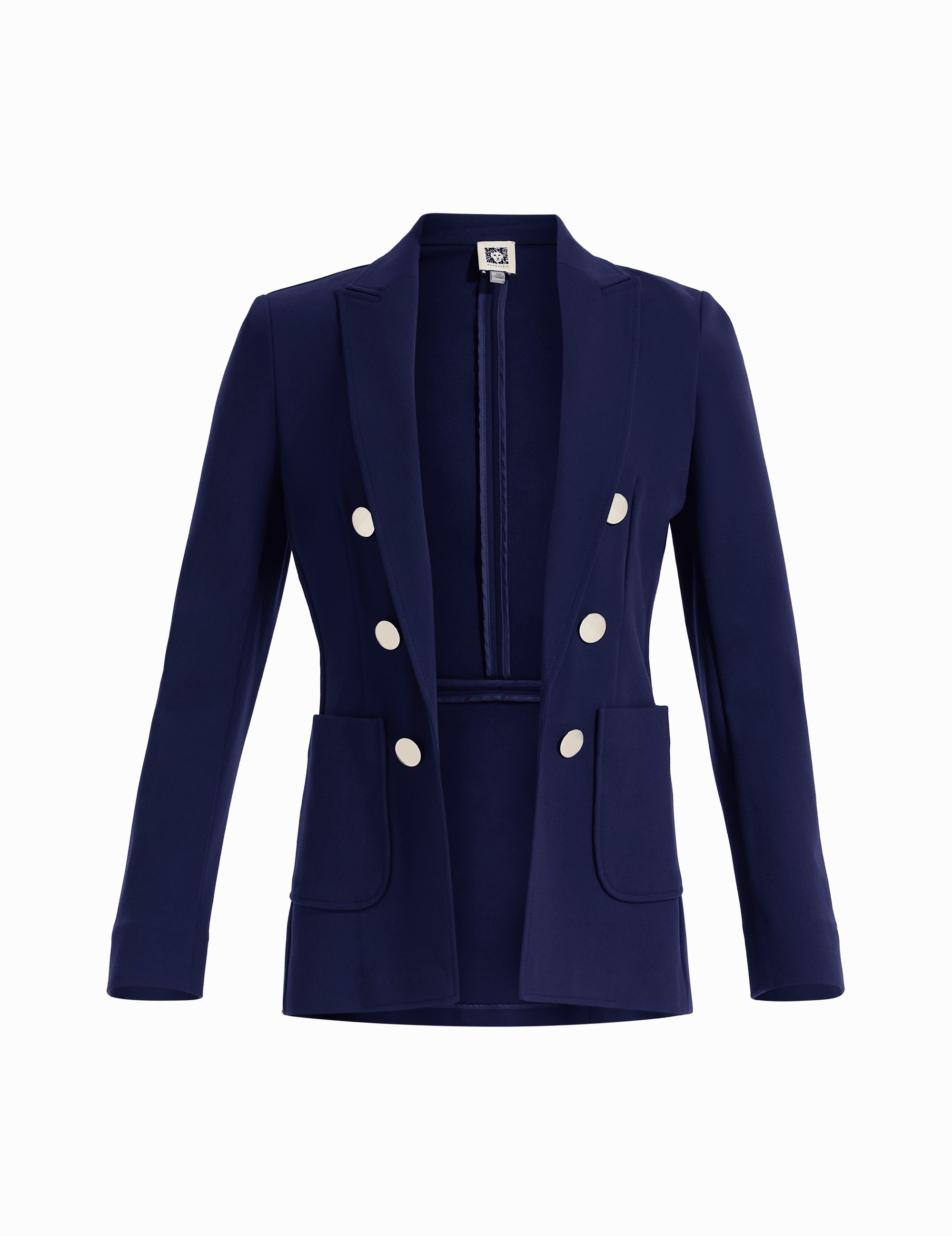 Anne Klein Compression Collection Faux Double Breasted Blazer With Patch Pockets