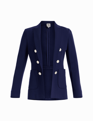 Anne Klein Compression Collection Faux Double Breasted Blazer With Patch Pockets