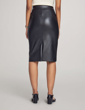 Anne Klein  Pull On Vegan Leather Skimmer Skirt- Sale