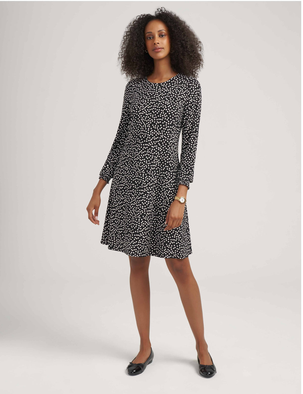 Anne Klein  Smocked Sleeve Trapeze Dress- Clearance