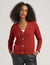 Anne Klein Titan Red Cable Cardigan With Jewel Buttons- Sale