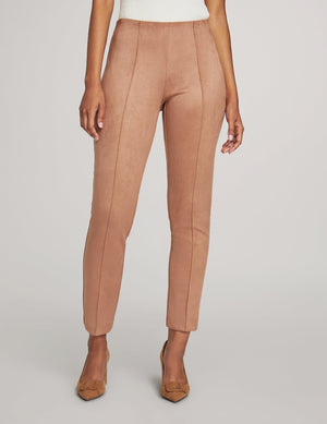 Anne Klein Vicuna Scuda Suede Pull On Slim Ankle Pant