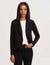 Anne Klein Anne Black Petite Moto Jacket With Patch Pockets- Sale