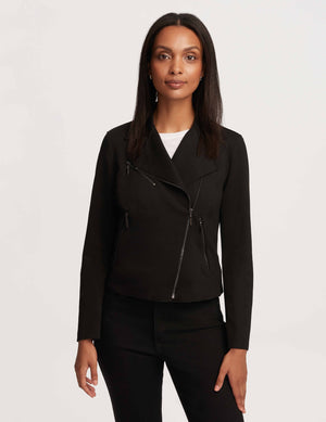 Anne Klein  Petite Moto Jacket With Patch Pockets- Sale