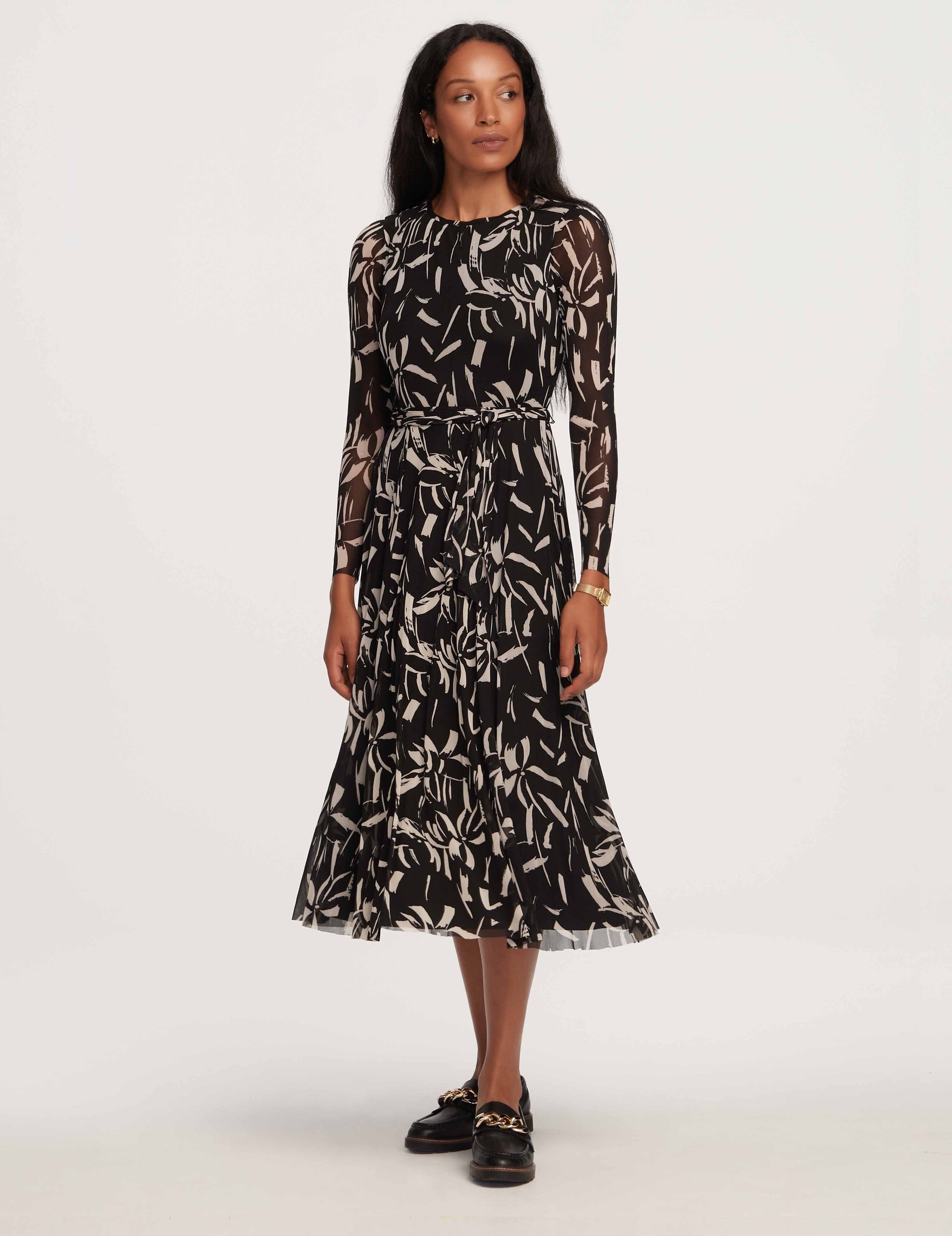 Anne klein printed midi dress hotsell